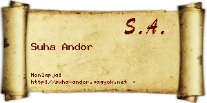 Suha Andor névjegykártya